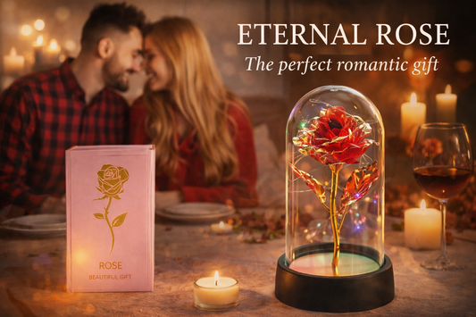 💘 Wieczna Czerwona Róża w Kopule LED 🌹✨ – Romantyczny Prezent na Walentynki