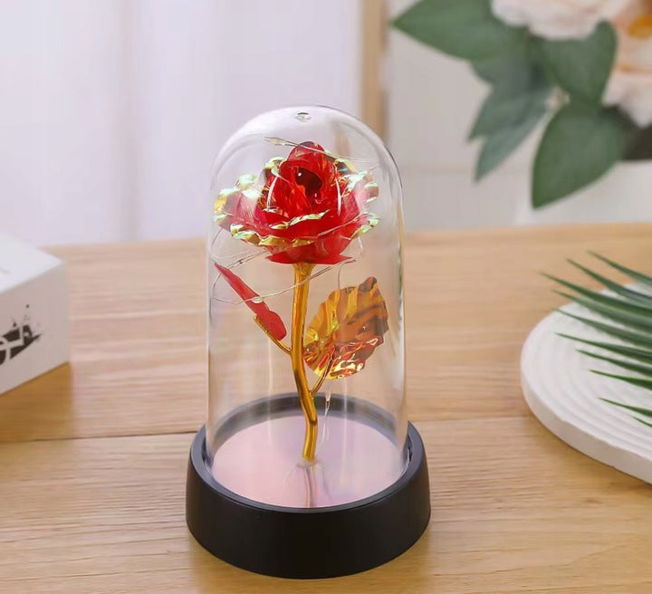 💘 Wieczna Czerwona Róża w Kopule LED 🌹✨ – Romantyczny Prezent na Walentynki