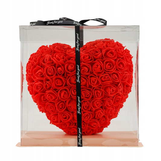 ❤️ Serce z piankowych róż 25 cm – elegancki flower box na Walentynki